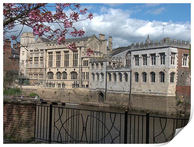 City of York Guildhall on the river Ouse Print by Robert Gipson