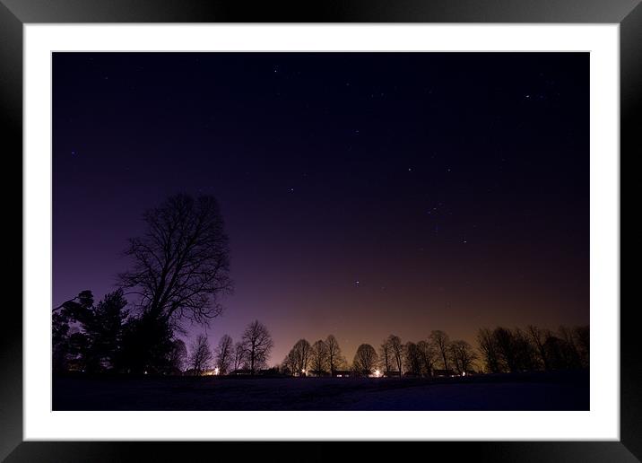 Newbury Night Sky Framed Mounted Print by Mark Chance