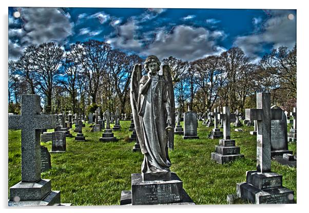 Graveyard Angel Acrylic by Colin Daniels