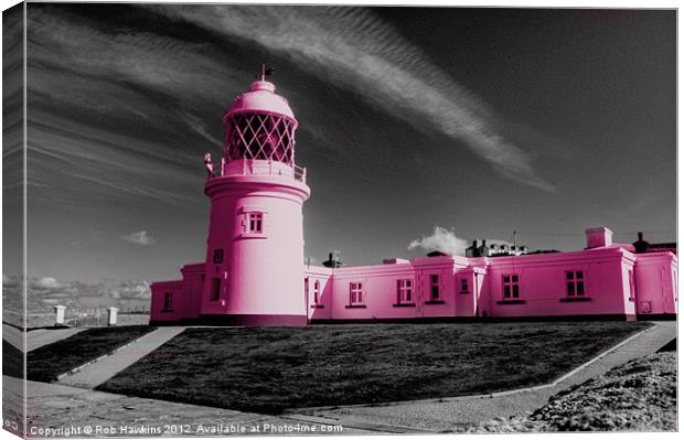 The Pink Lighthouse Canvas Print by Rob Hawkins