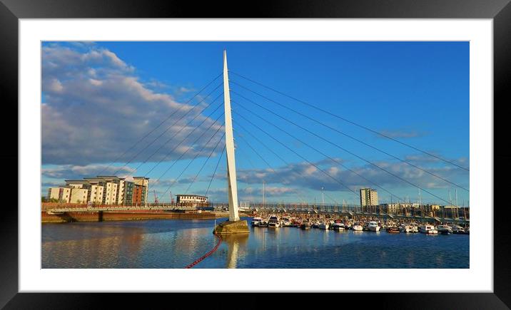 The Swansea Sail Bridge. Framed Mounted Print by Becky Dix
