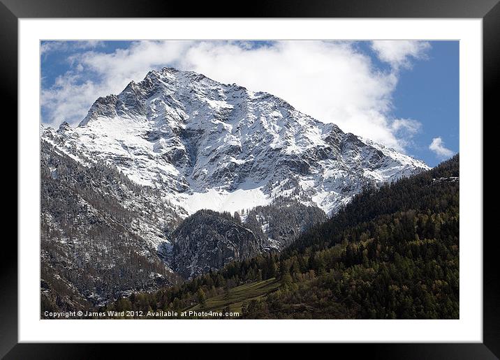 Mountainous Contrast Framed Mounted Print by James Ward