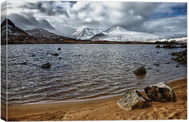 Black Mount Mountains Scotland in Winter Canvas Print by Derek Beattie