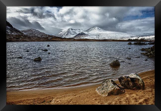 Black Mount Mountains Scotland in Winter Framed Print by Derek Beattie