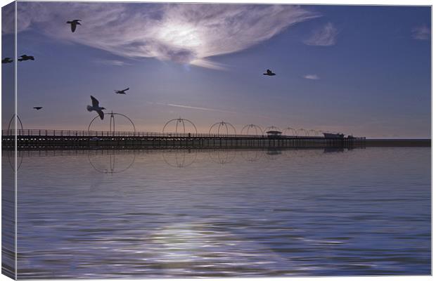 Southport Pier seaside Canvas Print by David French