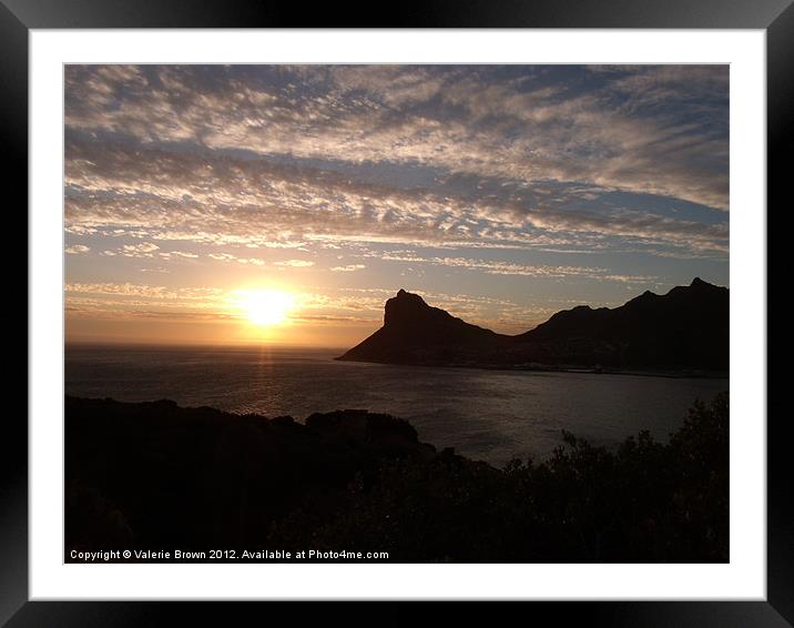Sunset from Chapman's Peak Drive Framed Mounted Print by Valerie Brown