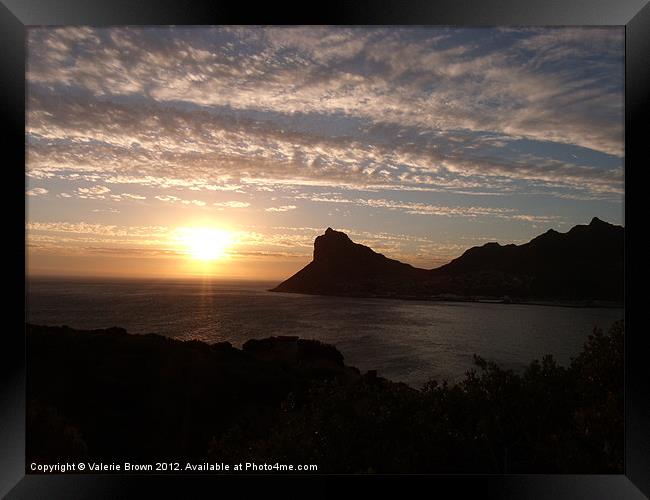 Sunset from Chapman's Peak Drive Framed Print by Valerie Brown