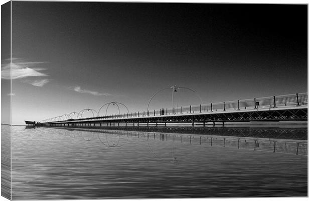 Southport Pier bw Canvas Print by David French