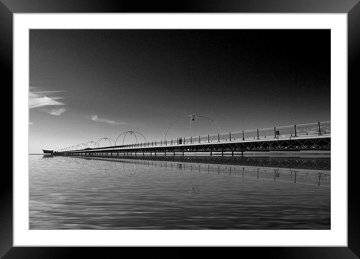 Southport Pier bw Framed Mounted Print by David French