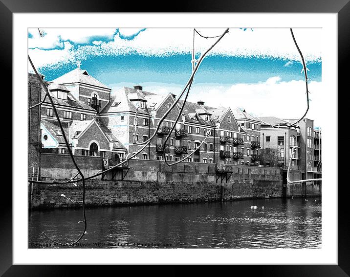 Queens Staith across the river Ouse, York abstract Framed Mounted Print by Robert Gipson