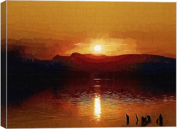 Sunset on Windermere Canvas Print by Amanda Moore