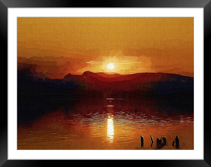 Sunset on Windermere Framed Mounted Print by Amanda Moore