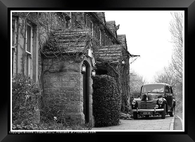 Old car outside Dorset Pub Framed Print by Anne Couzens