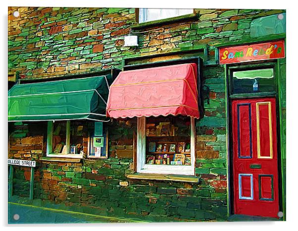 Sam Read's Bookshop, Grasmere Acrylic by Amanda Moore