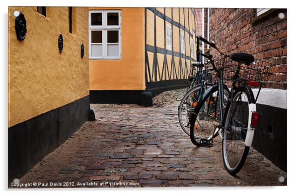 Bicycles in Ribe Acrylic by Paul Davis