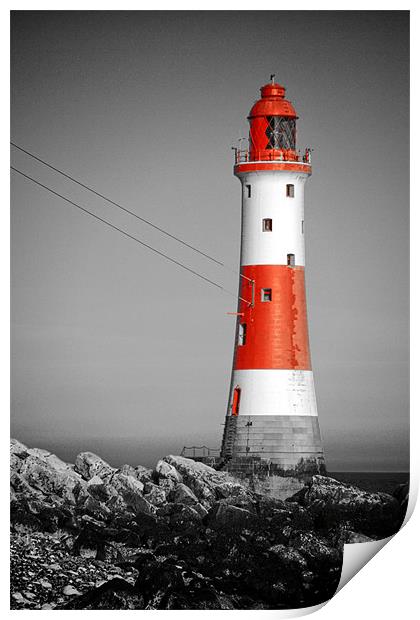 Lighthouse - Red Print by mark leader