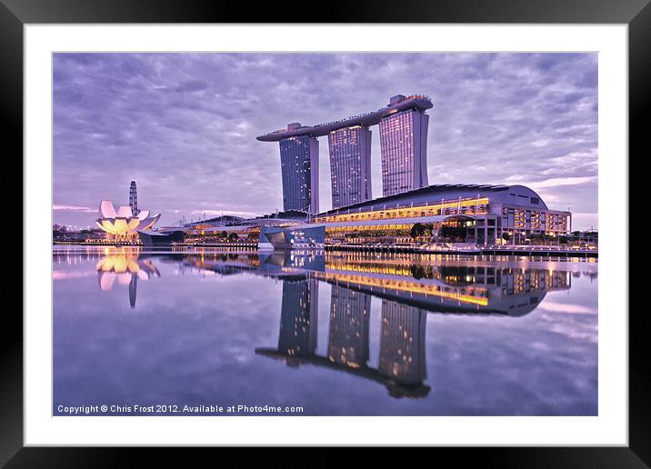 Marina Sands Bay Singapore Framed Mounted Print by Chris Frost