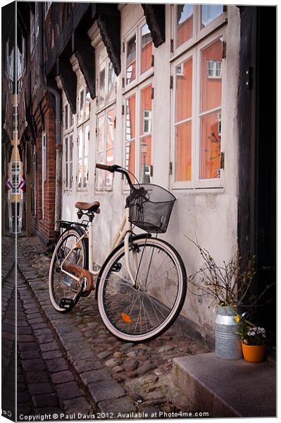 Bicycle in Ribe Canvas Print by Paul Davis