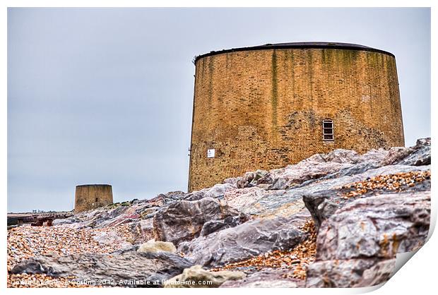 Martello Towers Nos 14 and 15 Print by Alice Gosling