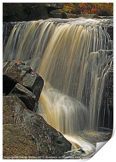 Hambleton Dyke Waterfall Print by Steven Watson