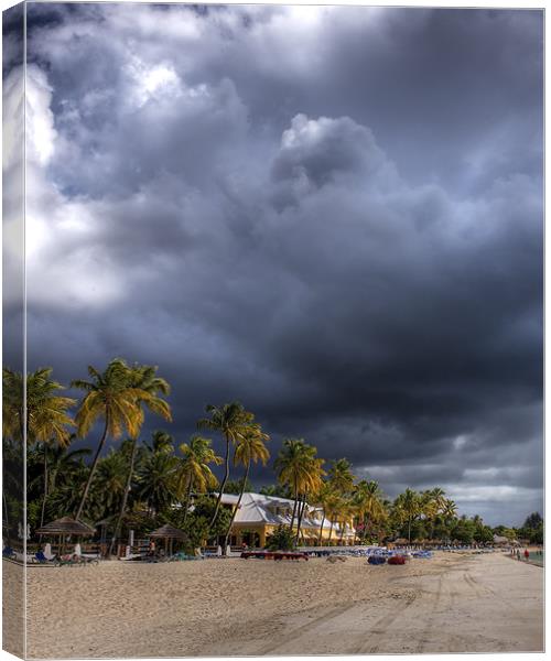 Summer Storm Over Sandals Canvas Print by Keith Barker