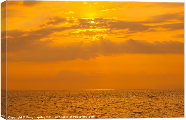 orange pacific ocean sunset Canvas Print by Craig Lapsley