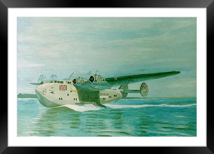 Flying Boat 1930's Framed Mounted Print by Olive Denyer
