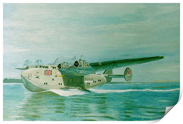 Flying Boat 1930's Print by Olive Denyer