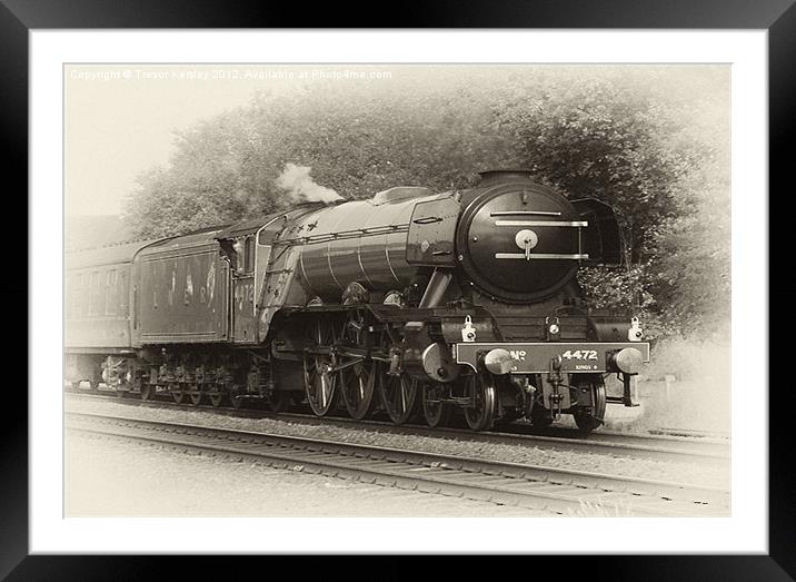 Flying Scotsman - Steam Train Framed Mounted Print by Trevor Kersley RIP