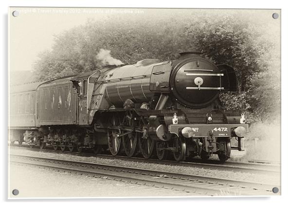 Flying Scotsman - Steam Train Acrylic by Trevor Kersley RIP