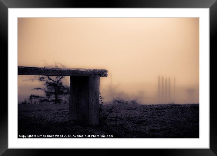Bench on Wasteland Framed Mounted Print by Simon Underwood