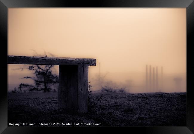 Bench on Wasteland Framed Print by Simon Underwood