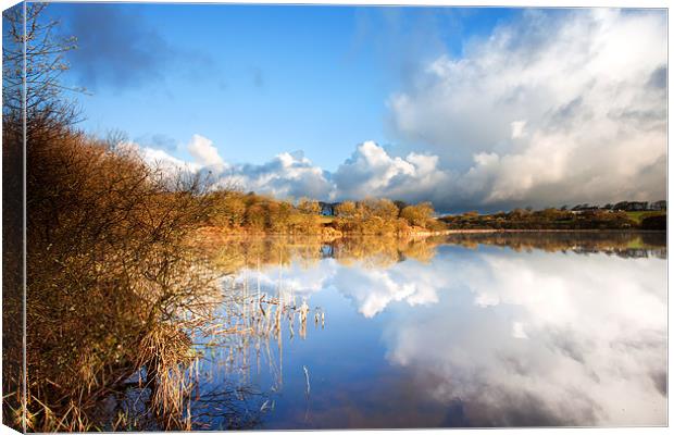 Rain Clouds Over Lower Tamar Lake Canvas Print by Andrew Wheatley