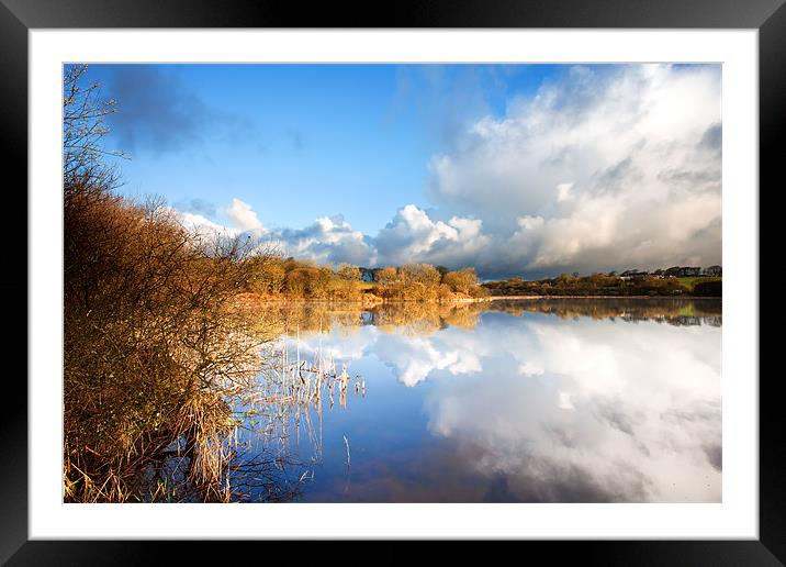 Rain Clouds Over Lower Tamar Lake Framed Mounted Print by Andrew Wheatley