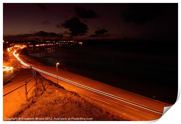 Seafront at Night Print by Elizabeth Wilson-Stephen