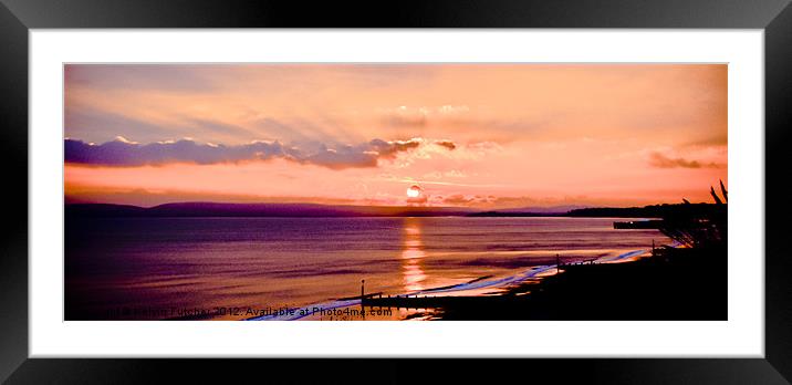 Tranquil Sunset over Poole Bay Framed Mounted Print by Kelvin Futcher 2D Photography