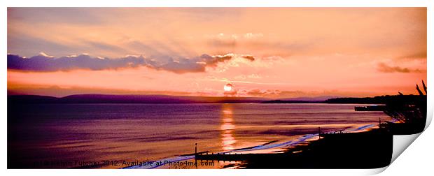Tranquil Sunset over Poole Bay Print by Kelvin Futcher 2D Photography