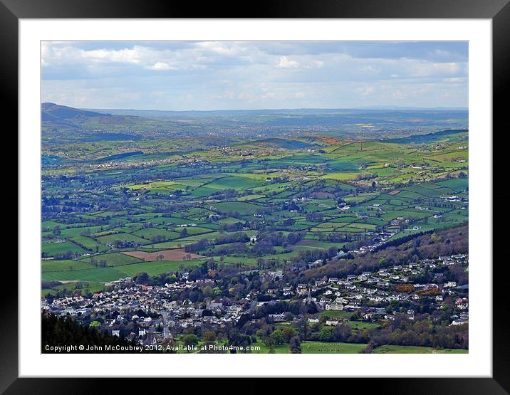 Rostrevor and surrounding countryside Framed Mounted Print by John McCoubrey