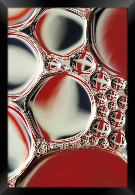 Patriotic Oil & Water Abstract Framed Print by Sharon Johnstone