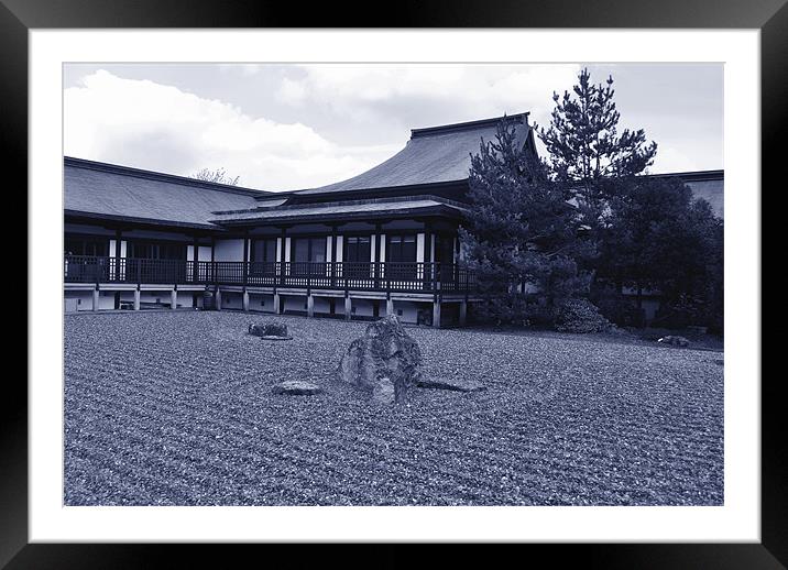 Zen Garden in Blue Framed Mounted Print by graham young