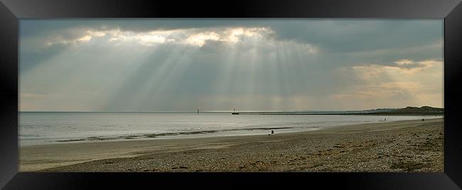 Storm Clouds Over The Pier Framed Print by graham young