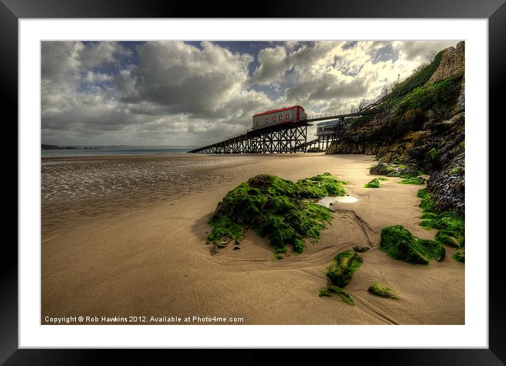 The Lifeboat Ramps at Tenby Framed Mounted Print by Rob Hawkins