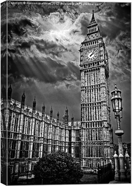house of commons clock tower or big ben Canvas Print by meirion matthias