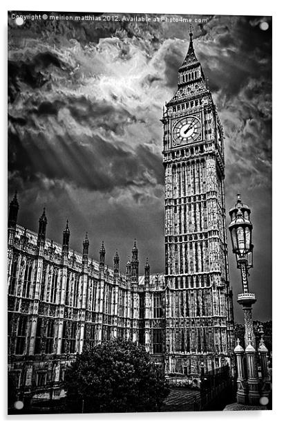 house of commons clock tower or big ben Acrylic by meirion matthias