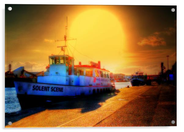 Solent Scene Poole Acrylic by Louise Godwin