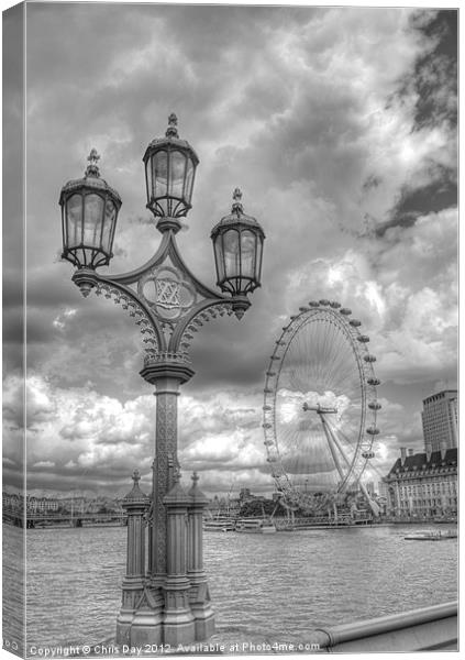 London Eye Canvas Print by Chris Day