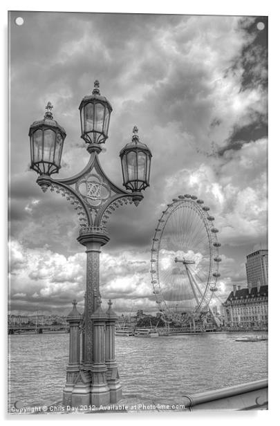 London Eye Acrylic by Chris Day