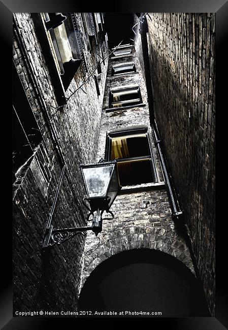 NARROW ALLEY Framed Print by Helen Cullens