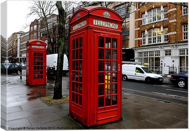 TELEPHONE BOXES Canvas Print by Helen Cullens