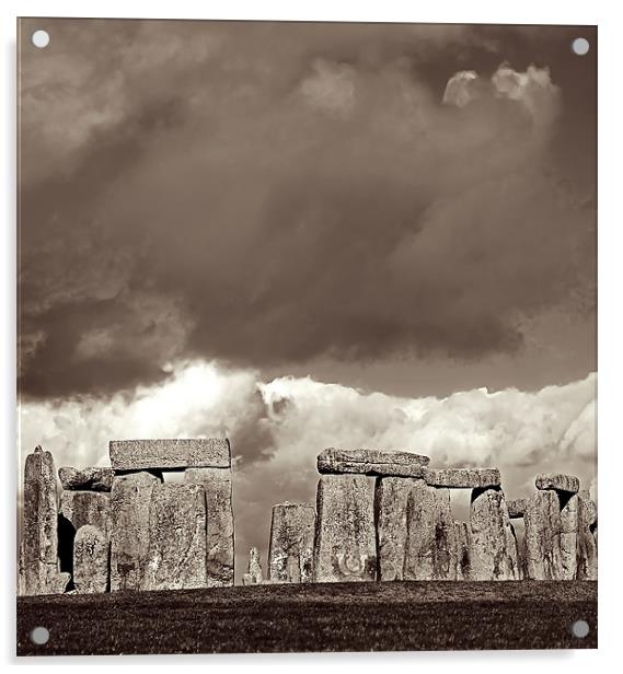 Stonehenge Storm Acrylic by Mary Lane